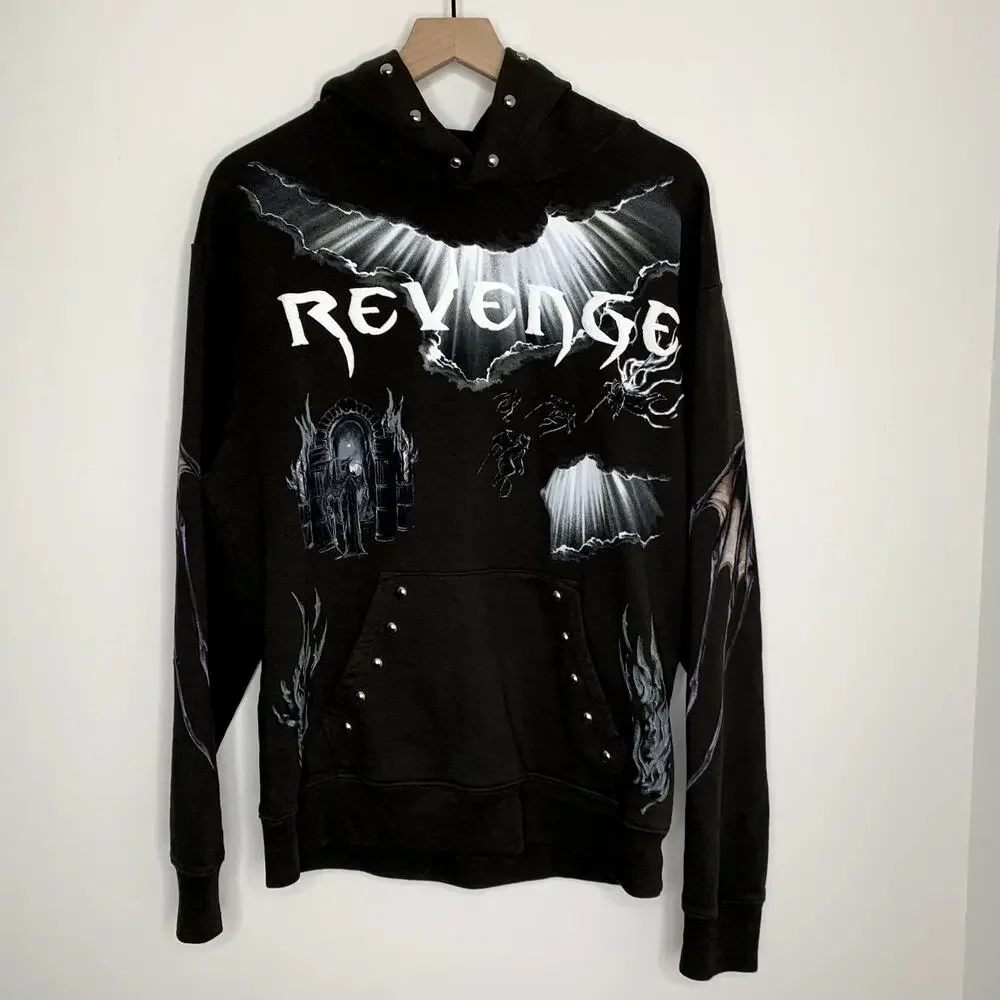 Revenge x Diablo 4 Hoodie Men’s Medium Made In The USA Black Graphic